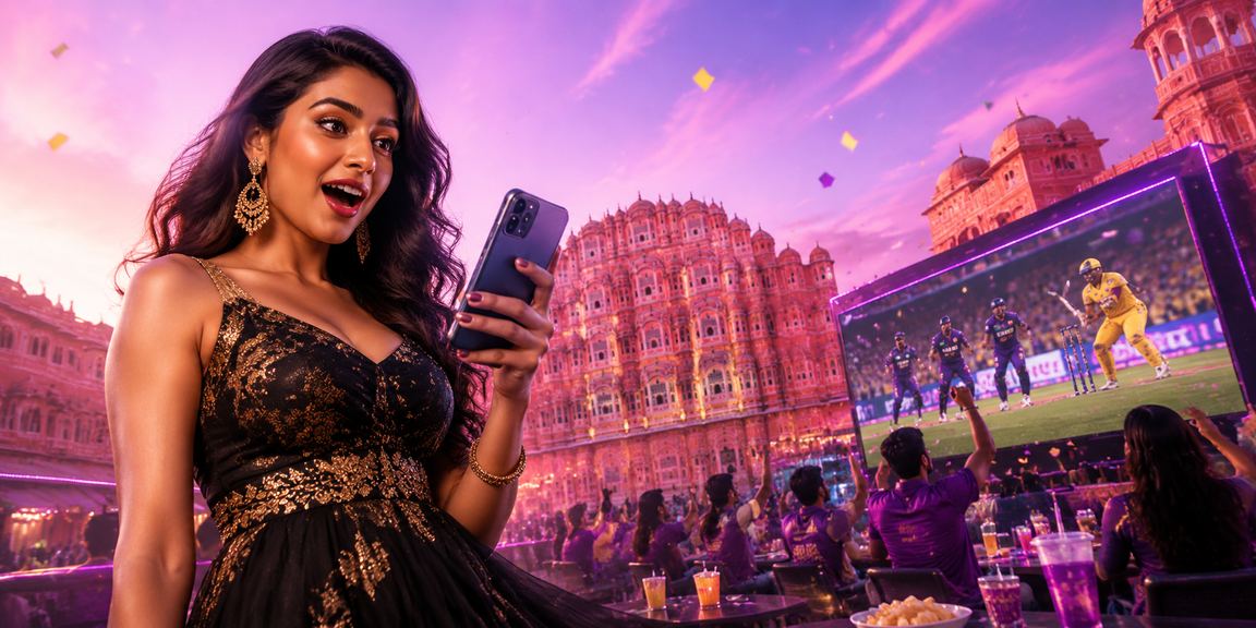 Jaipur Hawa Mahal cricket betting with India model scene