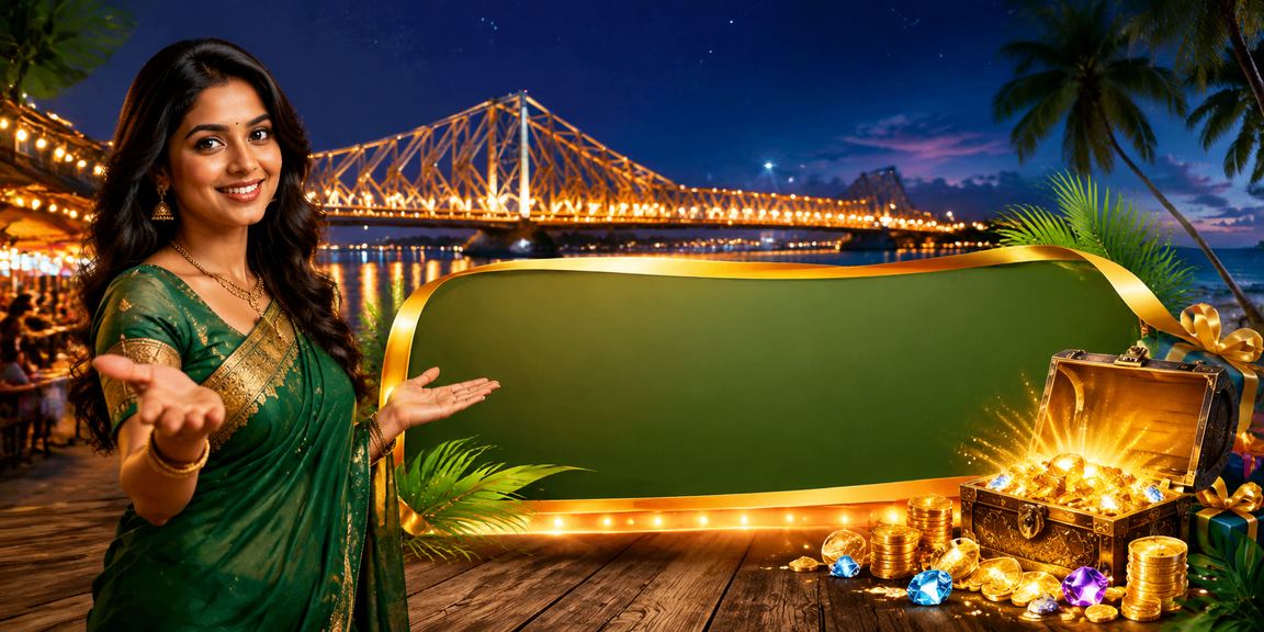 Betting scene with Howrah Bridge in Kolkata