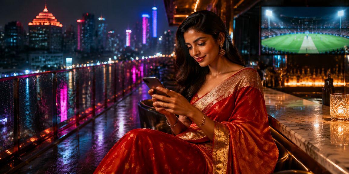 Excited Indian player enjoying Teen Patti and cricket betting in Mumbai